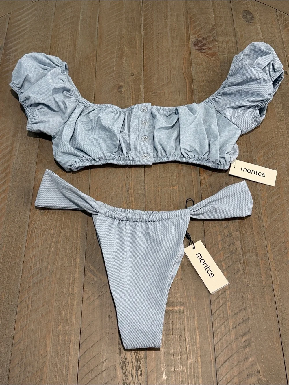 Montce Light Denim Puff Bikini Large - Picture 1 of 4